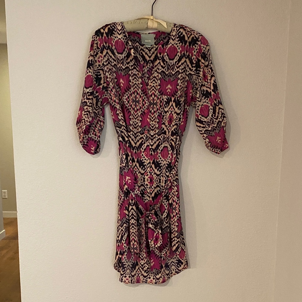 Maeve ikat print shirt dress